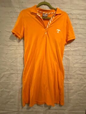 University of Tennessee Vols Orange Polo Shirt Dress with White 'T' Accent